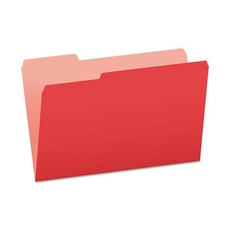Tops Business Forms Pendaflex, COLORED FILE FOLDERS, 1/3-CUT TABS, LEGAL SIZE, RED/LIGHT RED, 100PK 15313RED
